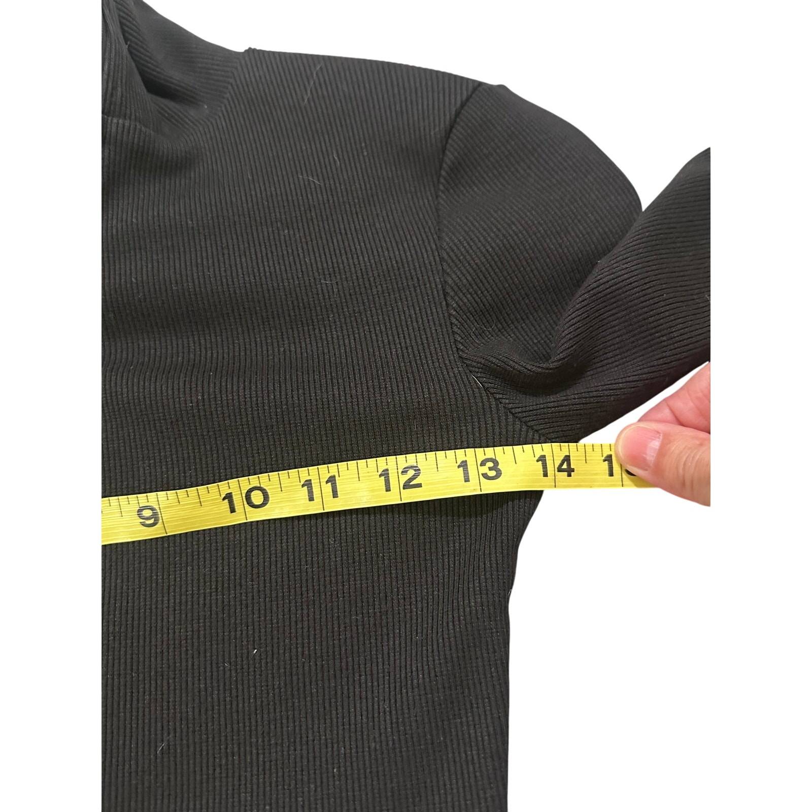 The Kript Black Ribbed Knit Full Zip Mock Neck Cropped Jacket Top Size S Euc — image 5 of 7